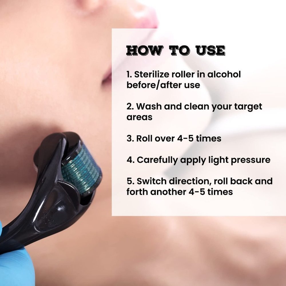 New Derma Roller for Beard Hair Skin Face 540 Titanium .25mm​ - Picture 6 of 6